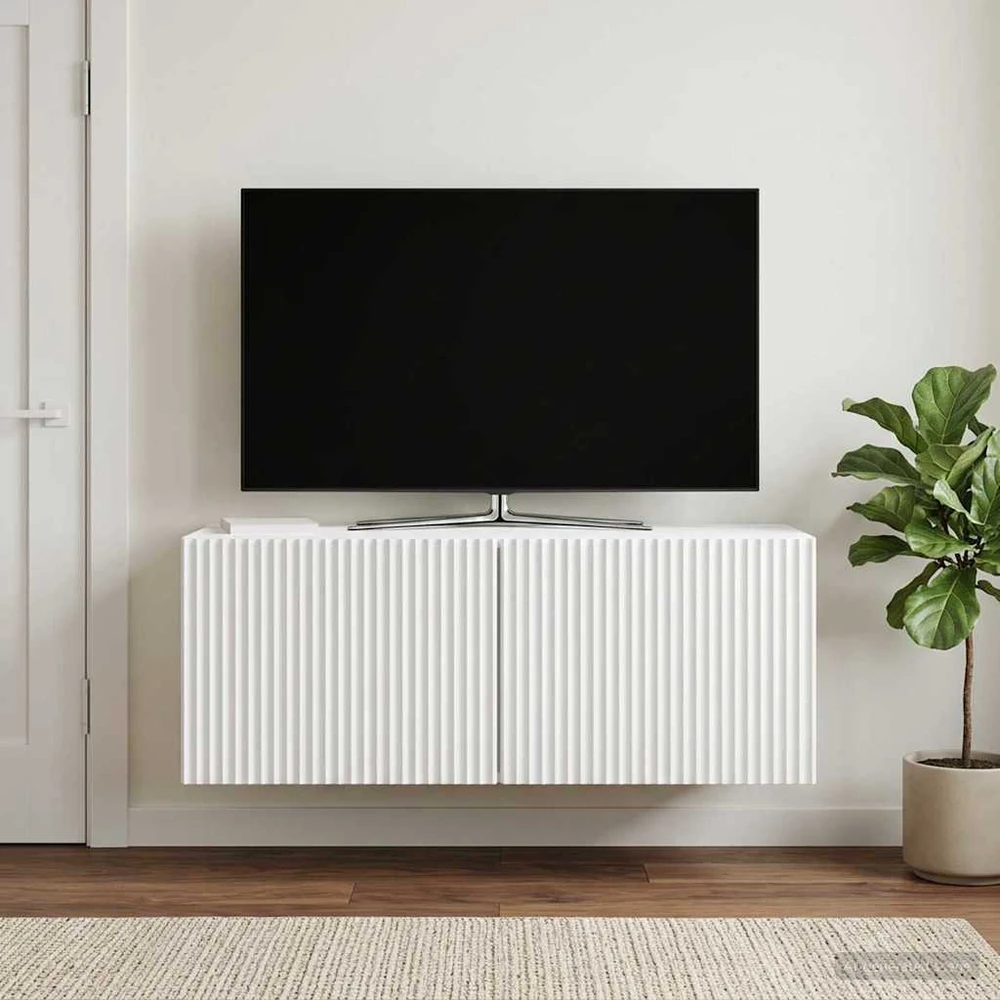 TV staliukas Sieninė TV spintelė Balta 78,5 x 31 x 30 cm Apdirbta mediena