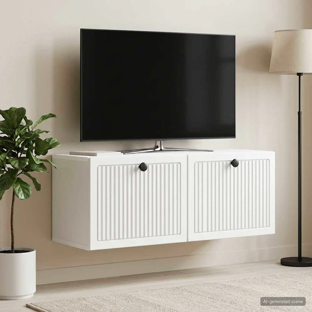 TV staliukas Sieninė TV spintelė Balta 78,5 x 31 x 30 cm Apdirbta mediena