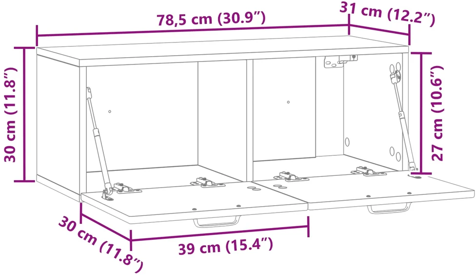 TV staliukas Sieninė TV spintelė Balta 78,5 x 31 x 30 cm Apdirbta mediena