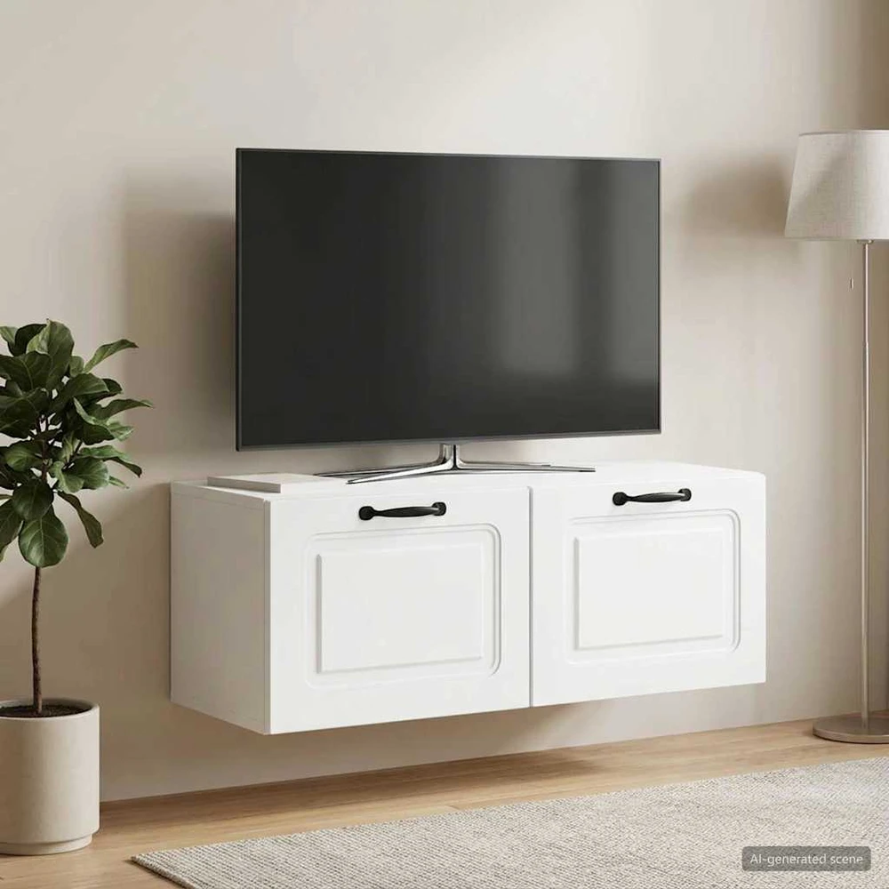 TV staliukas Sieninė TV spintelė Balta 78,5 x 31 x 30 cm Apdirbta mediena