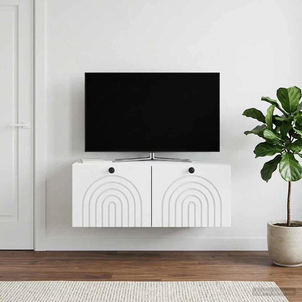 TV staliukas Sieninė TV spintelė Balta 78,5 x 41 x 30 cm Apdirbta mediena