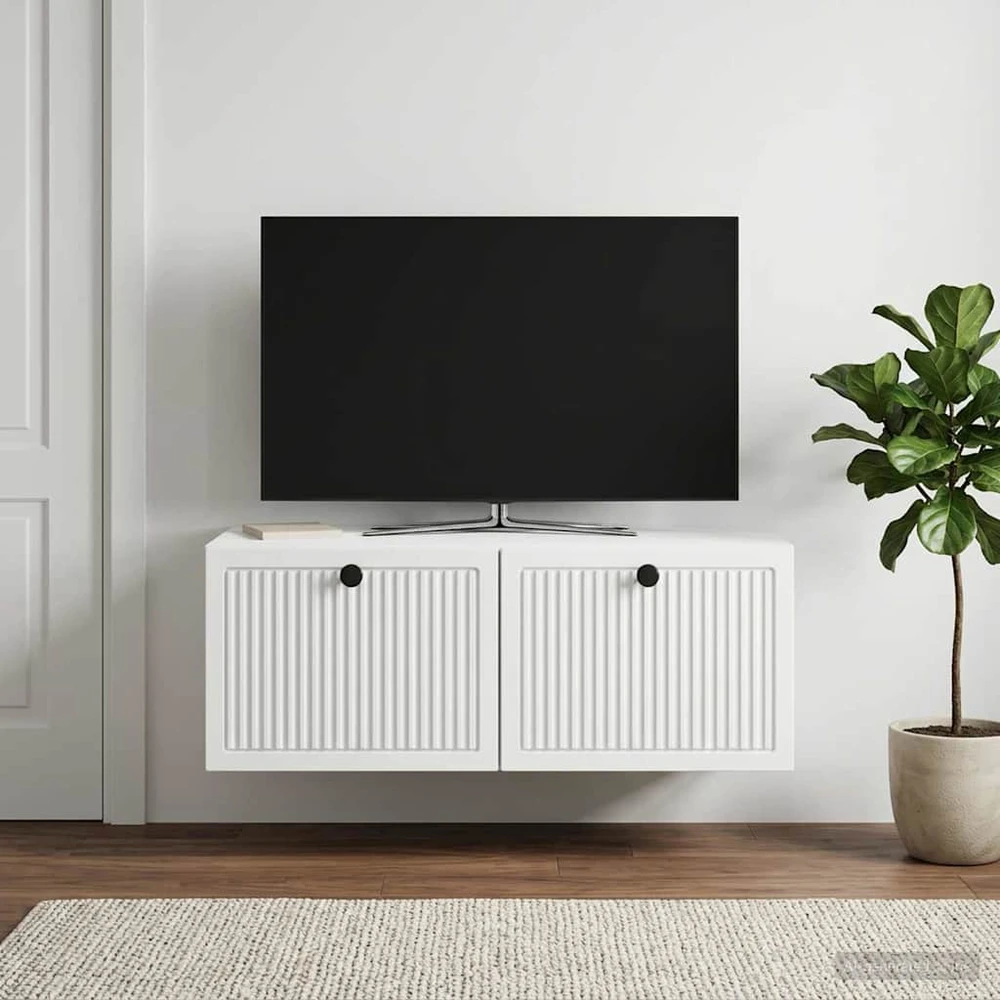 TV staliukas Sieninė TV spintelė Balta 78,5 x 41 x 30 cm Apdirbta mediena