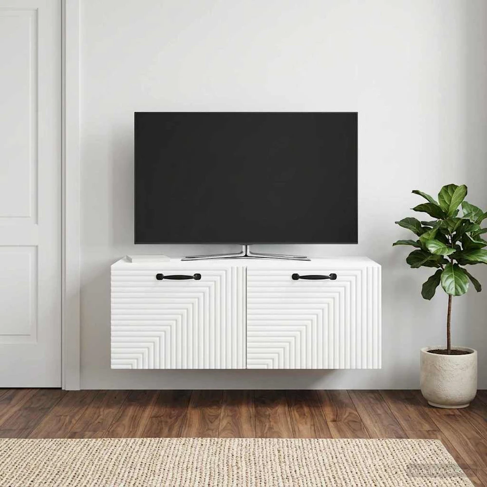 TV staliukas Sieninė TV spintelė Balta 78,5 x 41 x 30 cm Apdirbta mediena