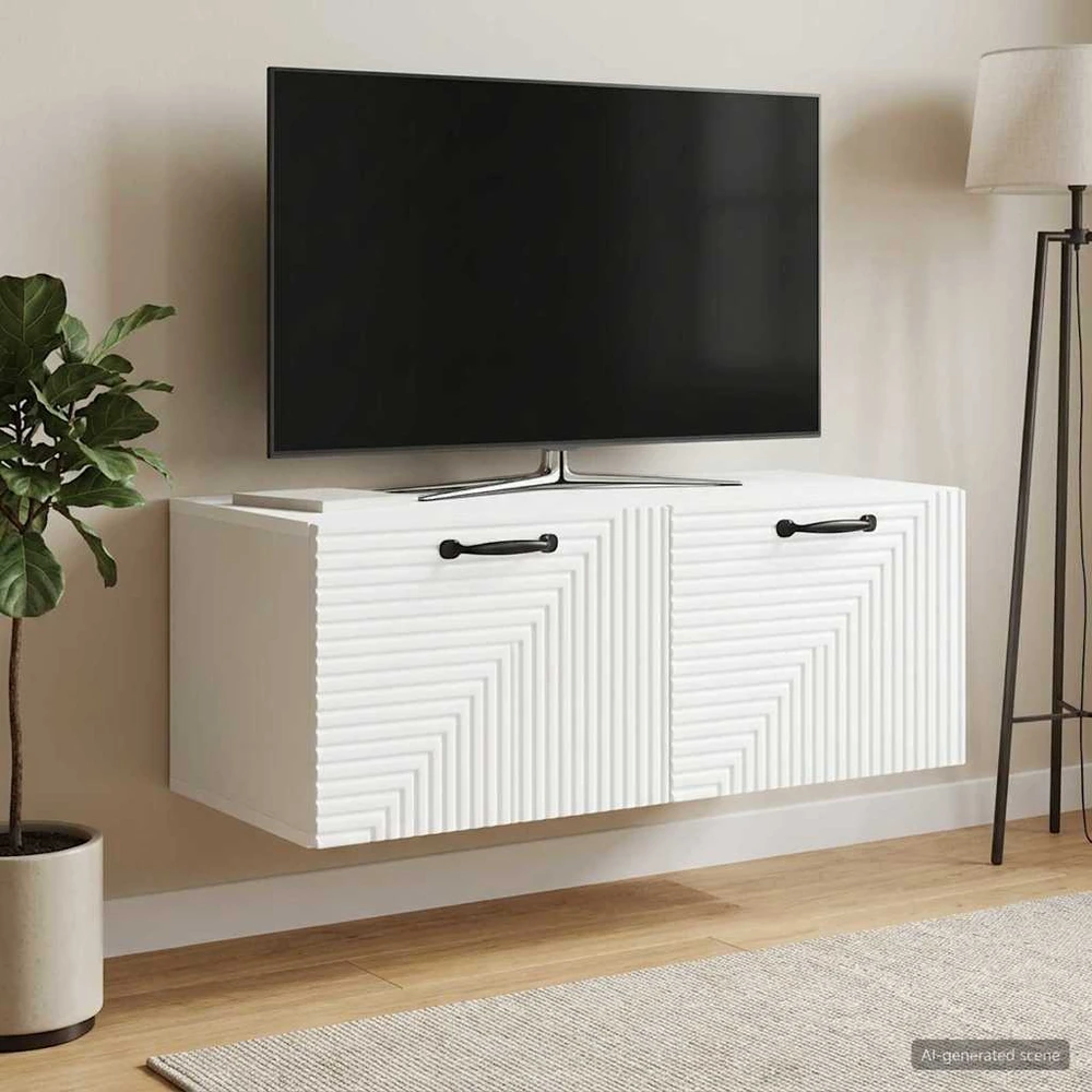 TV staliukas Sieninė TV spintelė Balta 78,5 x 41 x 30 cm Apdirbta mediena