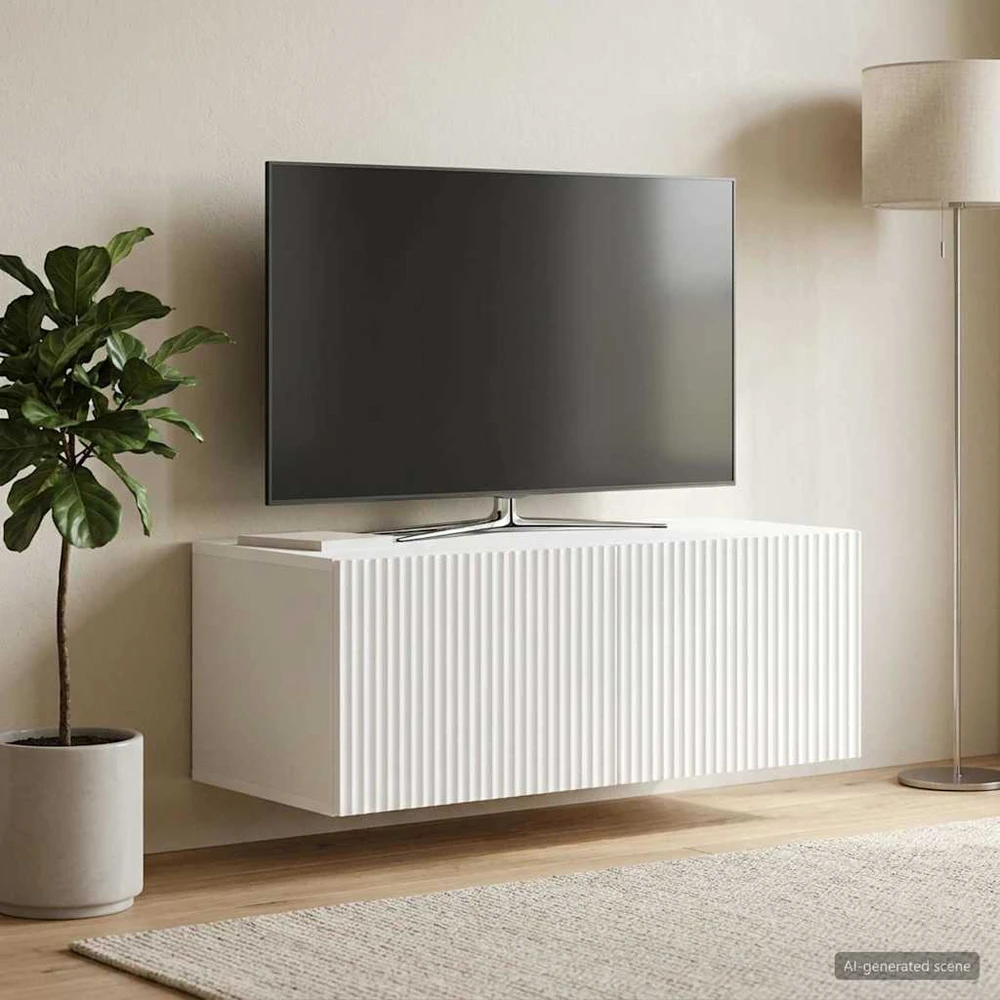 TV staliukas Sieninė TV spintelė Balta 78,5 x 41 x 30 cm Apdirbta mediena