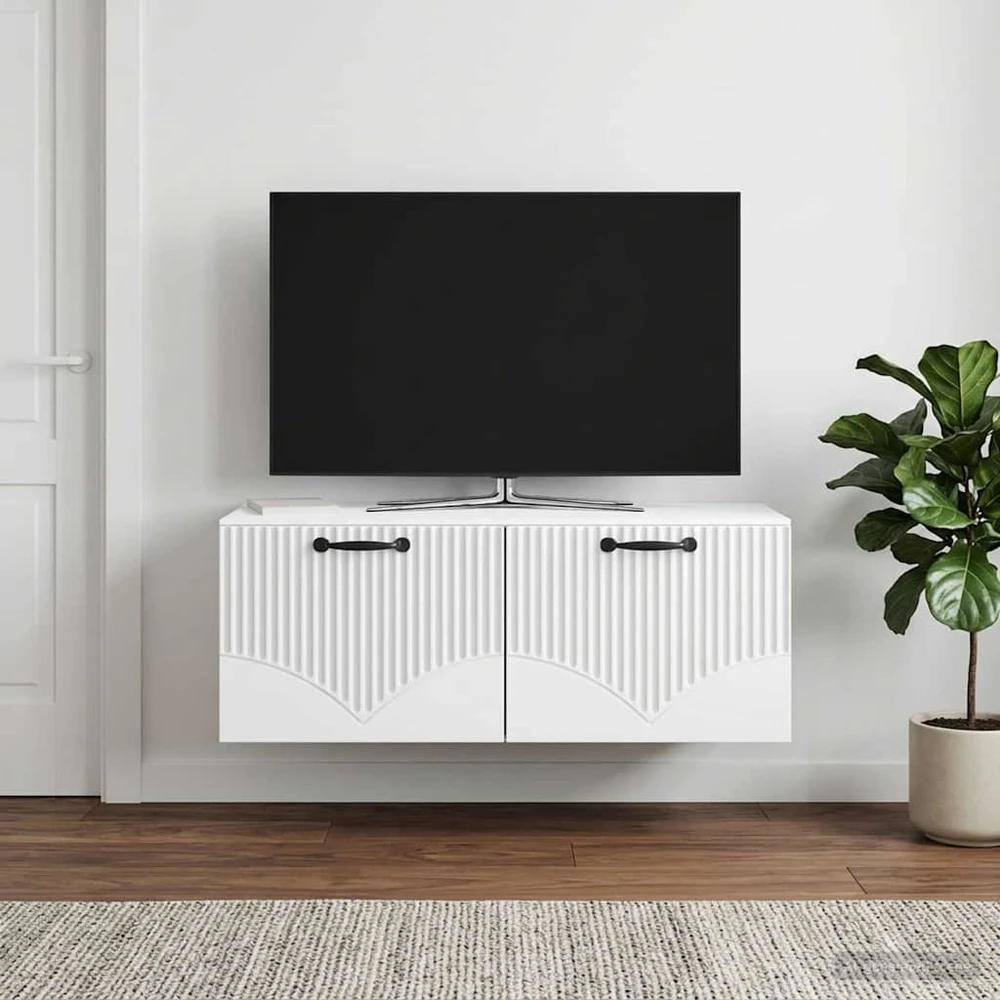 TV staliukas Sieninė TV spintelė Balta 78,5 x 41 x 30 cm Apdirbta mediena