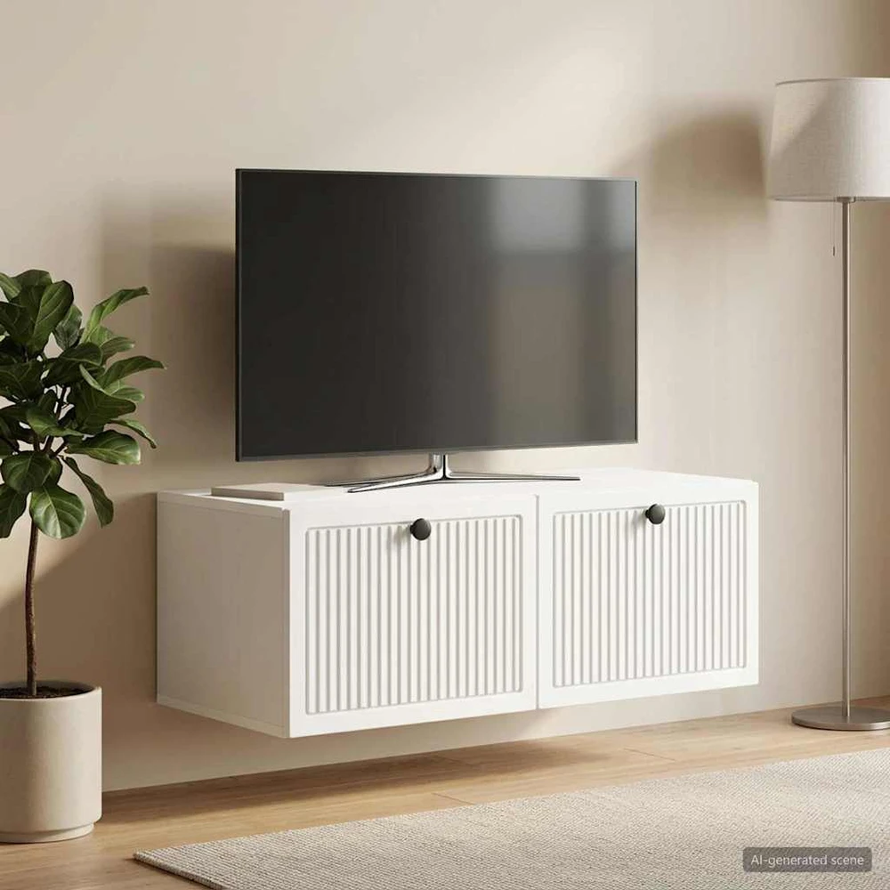 TV staliukas Sieninė TV spintelė Balta 78,5 x 41 x 30 cm Apdirbta mediena