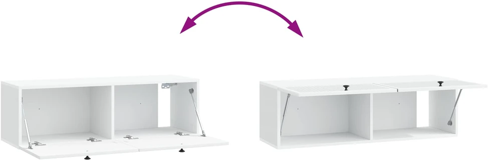 TV staliukas Sieninė TV spintelė Balta 98 x 31 x 30 cm Apdirbta mediena