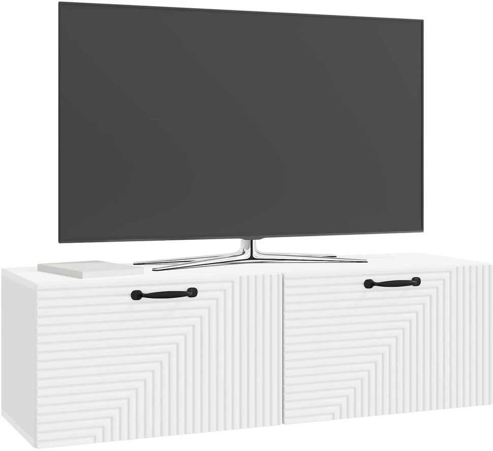 TV staliukas Sieninė TV spintelė Balta 98 x 31 x 30 cm Apdirbta mediena