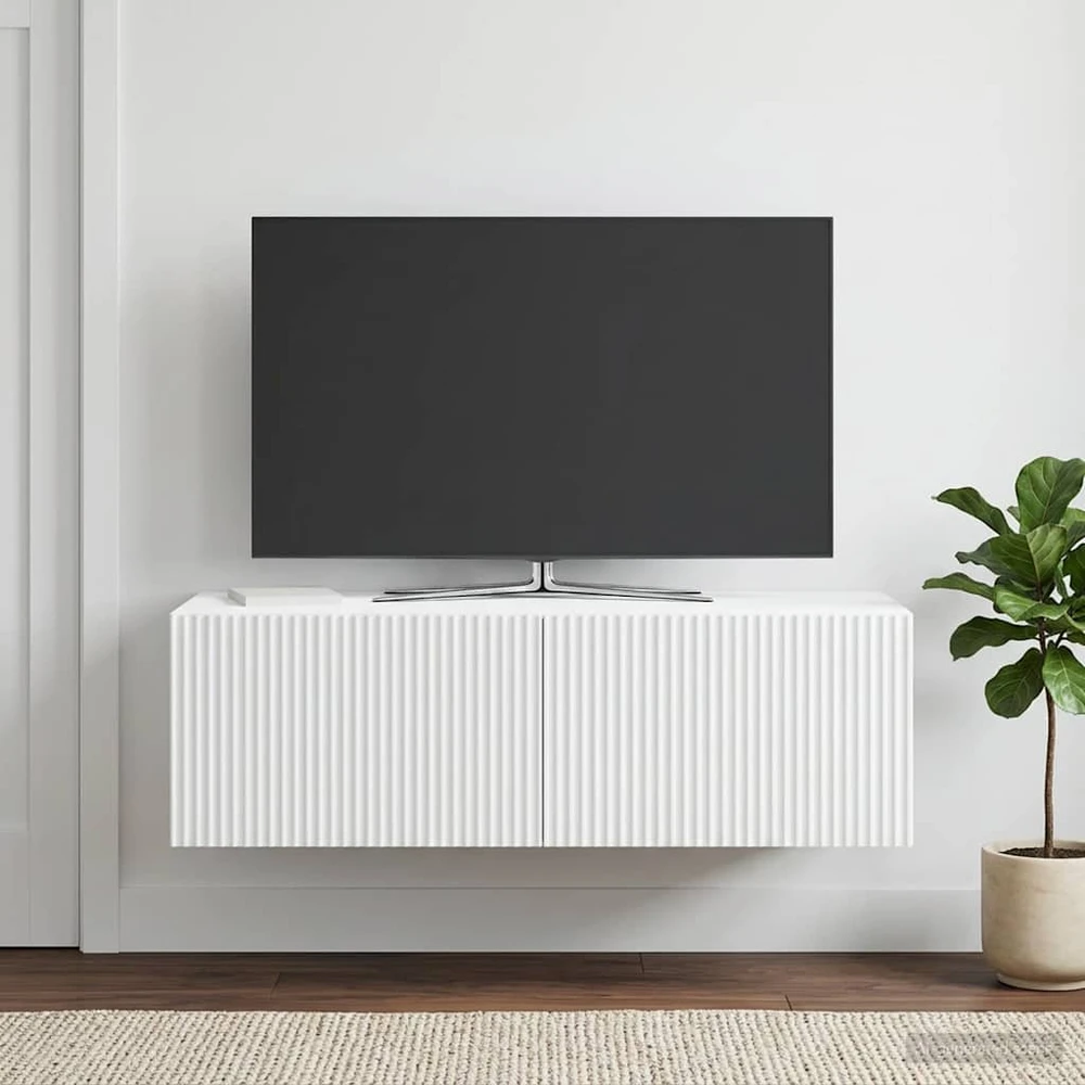 TV staliukas Sieninė TV spintelė Balta 98 x 41 x 30 cm Apdirbta mediena