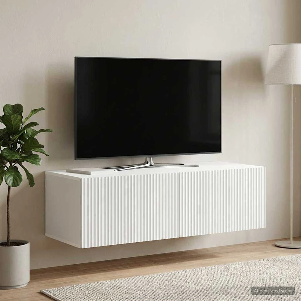 TV staliukas Sieninė TV spintelė Balta 98 x 41 x 30 cm Apdirbta mediena