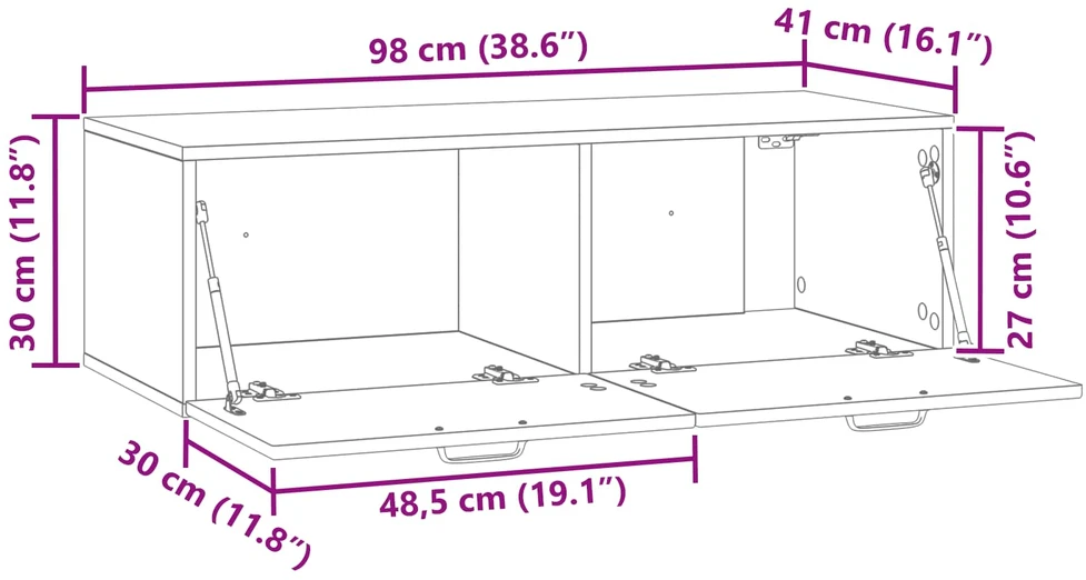 TV staliukas Sieninė TV spintelė Balta 98 x 41 x 30 cm Apdirbta mediena