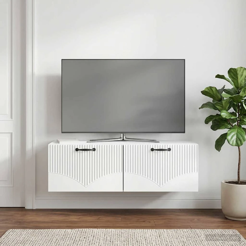 TV staliukas Sieninė TV spintelė Balta 98 x 41 x 30 cm Apdirbta mediena