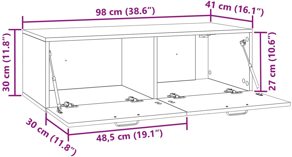 TV staliukas Sieninė TV spintelė Balta 98 x 41 x 30 cm Apdirbta mediena