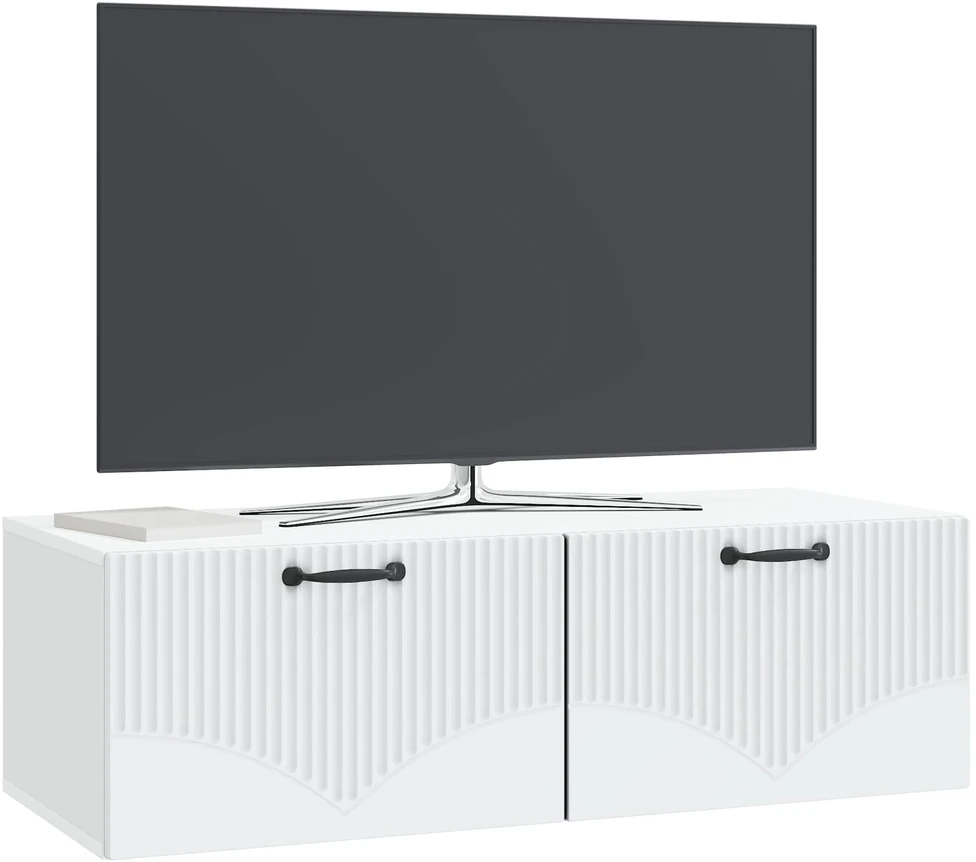 TV staliukas Sieninė TV spintelė Balta 98 x 41 x 30 cm Apdirbta mediena