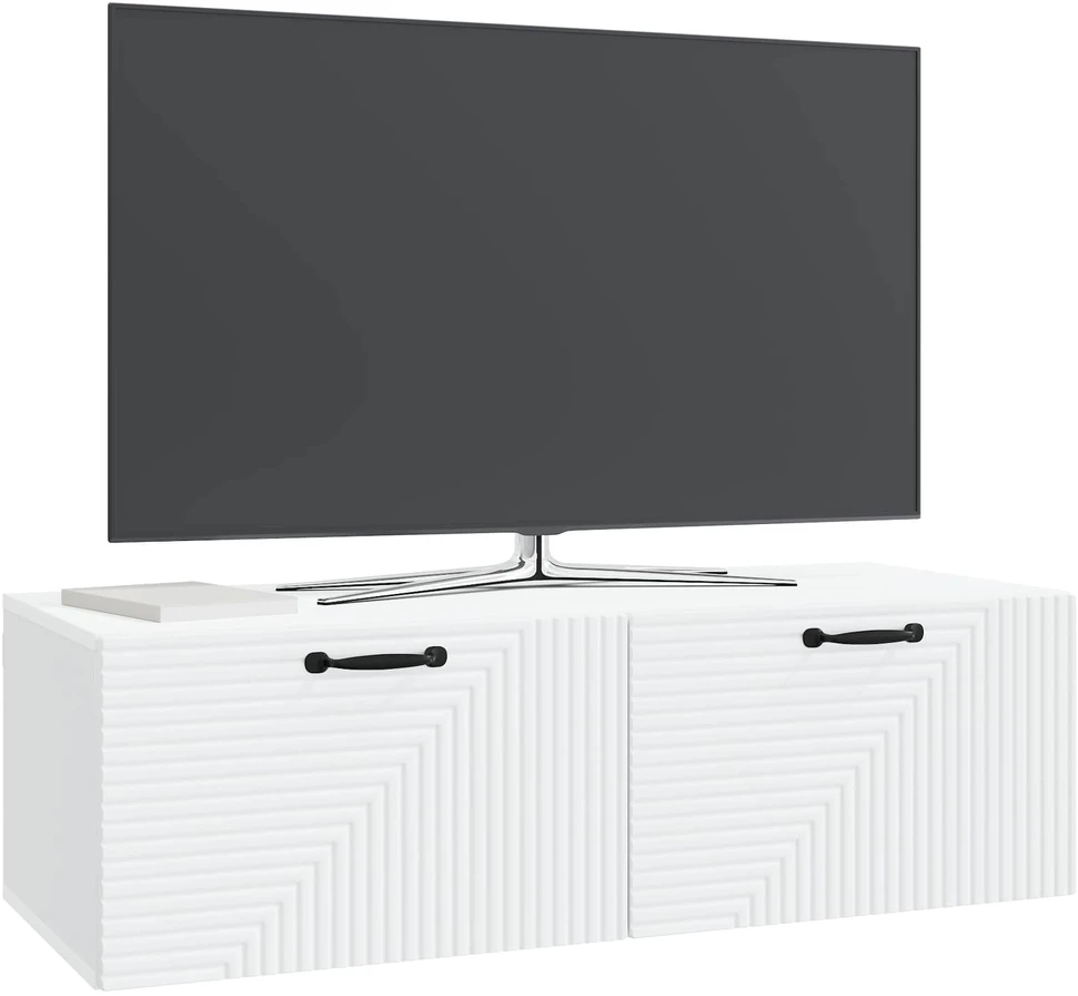 TV staliukas Sieninė TV spintelė Balta 98 x 41 x 30 cm Apdirbta mediena