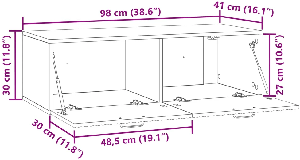 TV staliukas Sieninė TV spintelė Balta 98 x 41 x 30 cm Apdirbta mediena