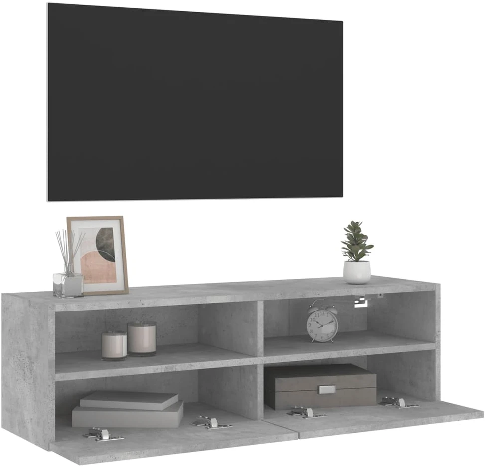 TV staliukas Sieninė TV spintelė, betono pilka, 100x30x30cm, mediena