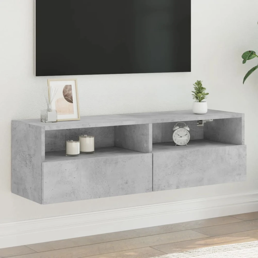 TV staliukas Sieninė TV spintelė, betono pilka, 100x30x30cm, mediena