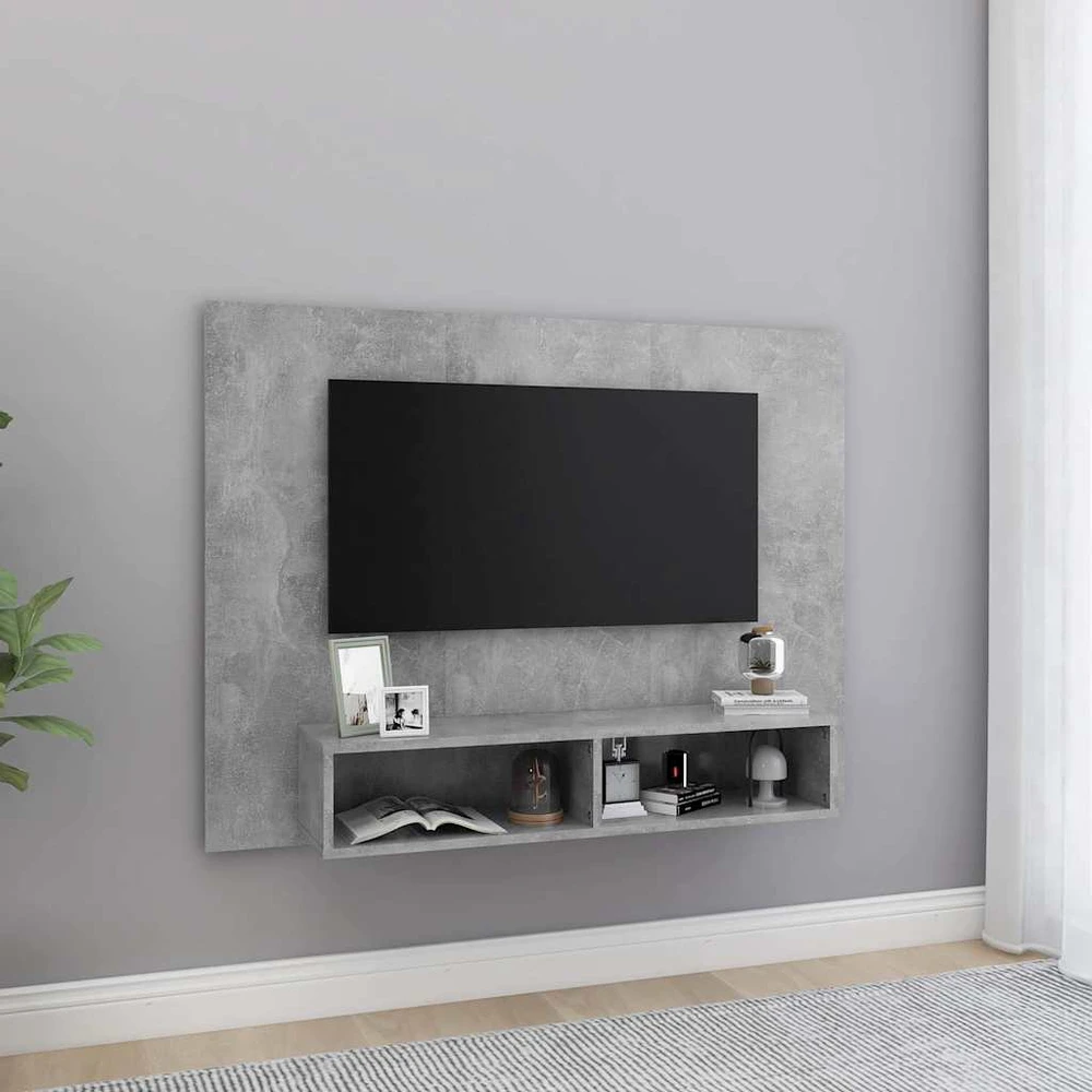 TV staliukas Sieninė TV spintelė, betono pilka, 120x23,5x90cm, mediena