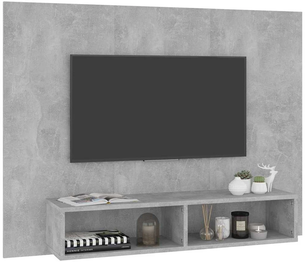 TV staliukas Sieninė TV spintelė, betono pilka, 120x23,5x90cm, mediena