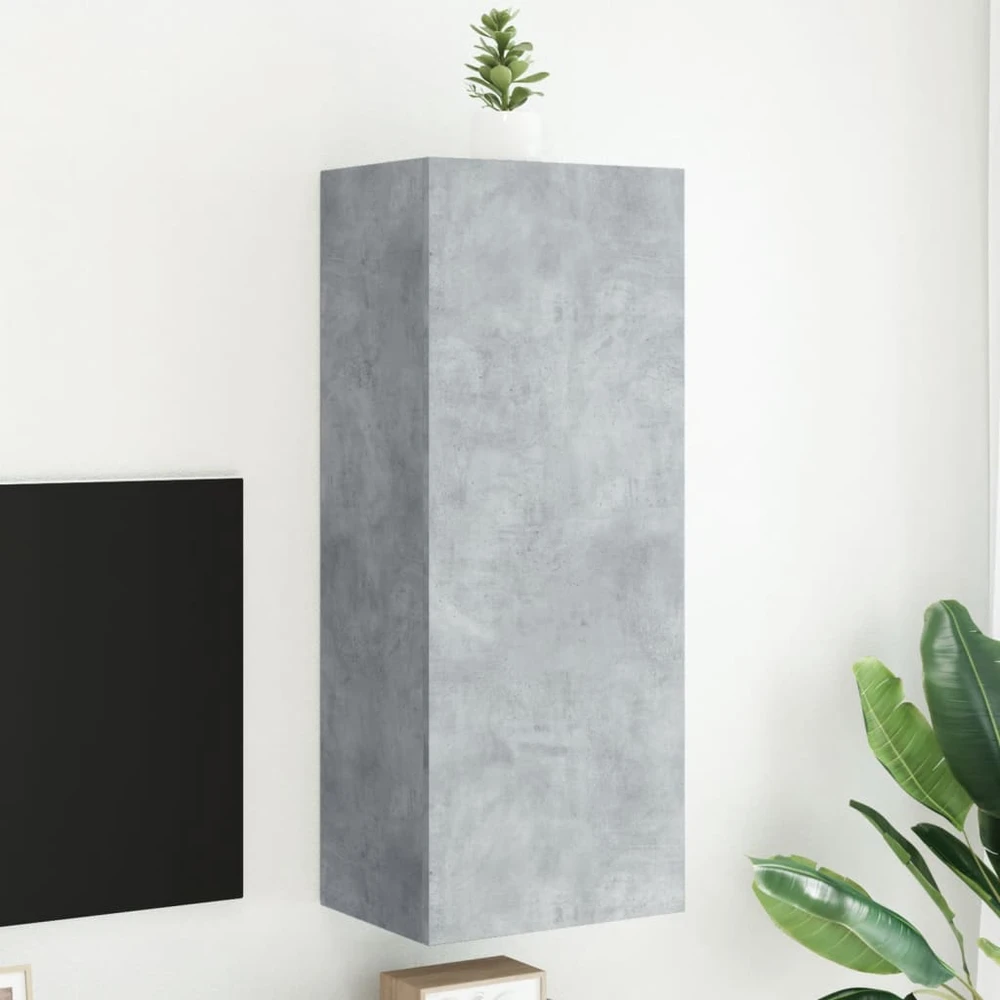 TV staliukas Sieninė TV spintelė, betono pilka, 40,5x30x102cm, mediena