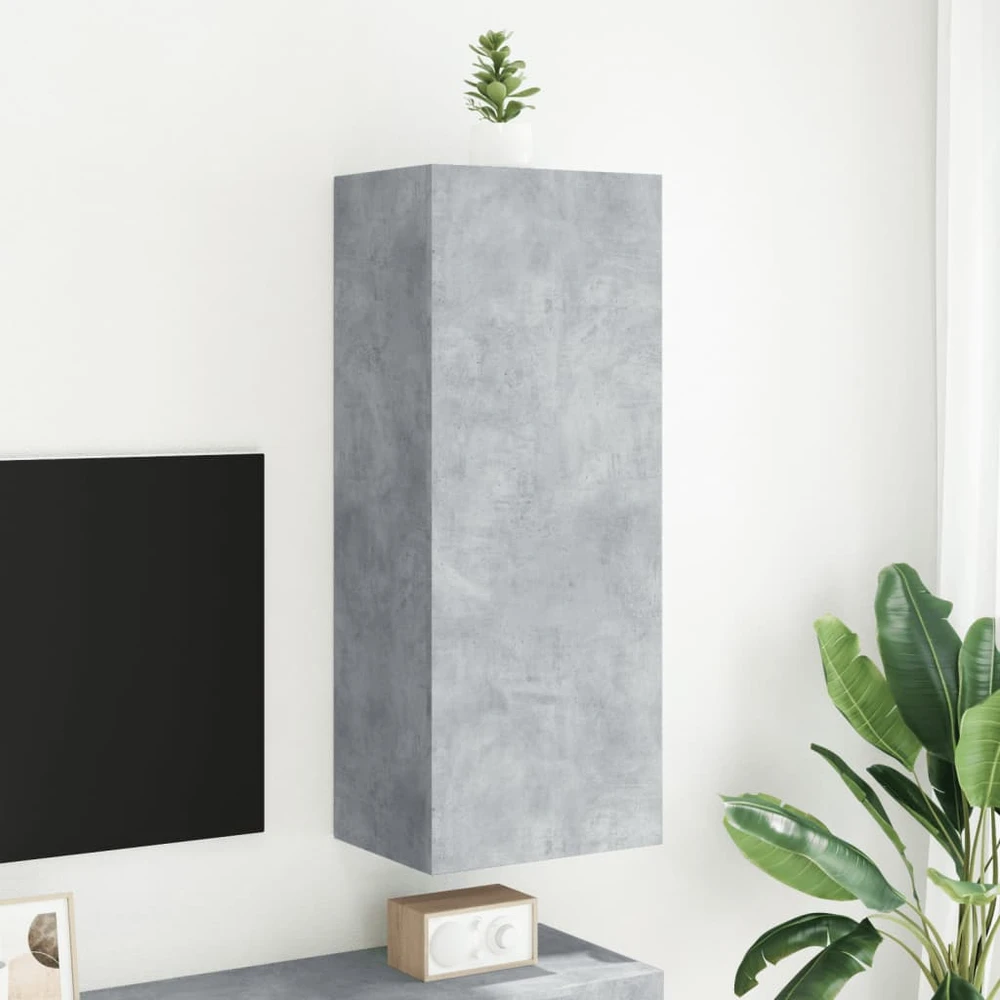 TV staliukas Sieninė TV spintelė, betono pilka, 40,5x30x102cm, mediena