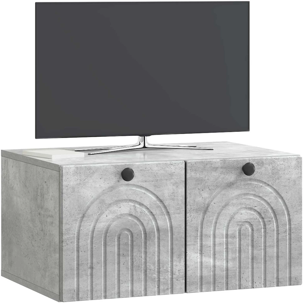 TV staliukas Sieninė TV spintelė Betono pilka 59,5 x 41 x 30 cm