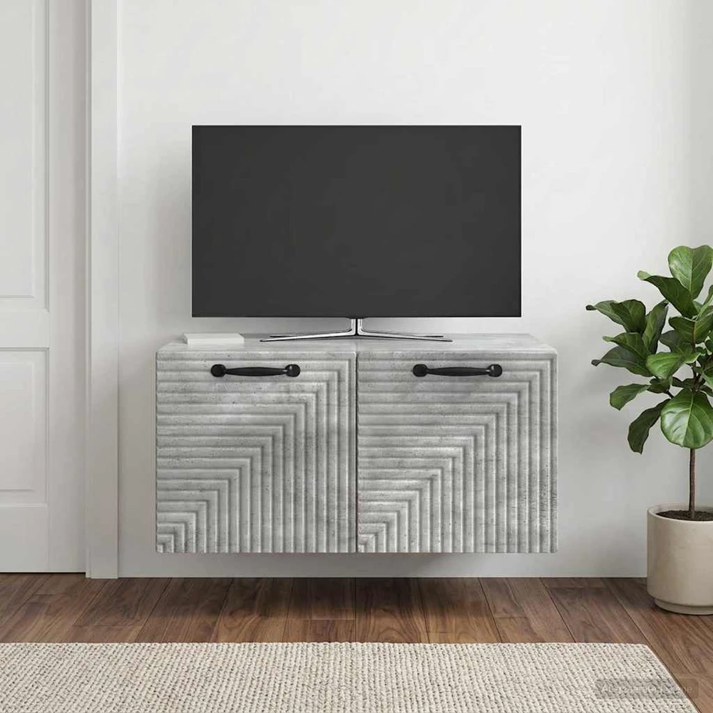 TV staliukas Sieninė TV spintelė Betono pilka 59,5 x 41 x 30 cm