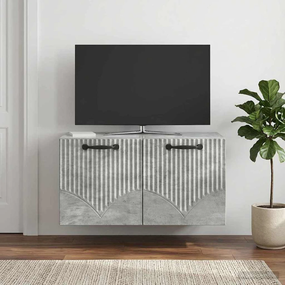 TV staliukas Sieninė TV spintelė Betono pilka 59,5 x 31 x 30 cm