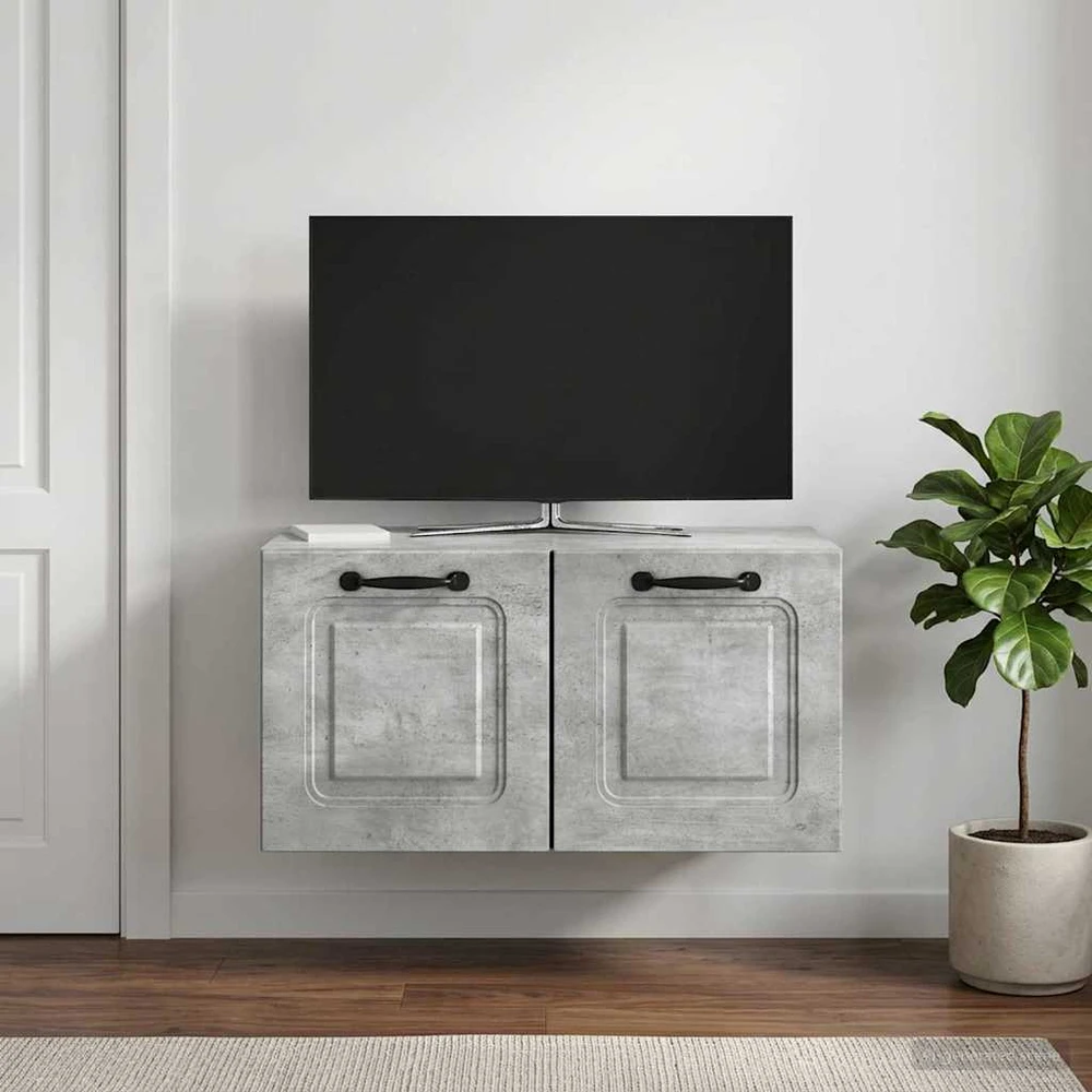 TV staliukas Sieninė TV spintelė Betono pilka 59,5 x 31 x 30 cm