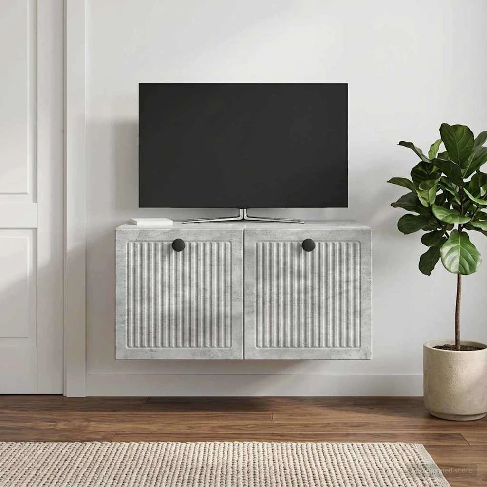 TV staliukas Sieninė TV spintelė Betono pilka 59,5 x 41 x 30 cm