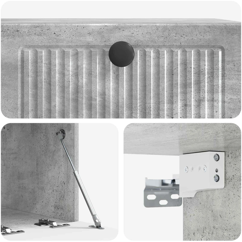 TV staliukas Sieninė TV spintelė Betono pilka 59,5 x 41 x 30 cm