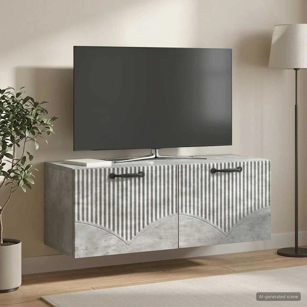 TV staliukas Sieninė TV spintelė Betono pilka 78,5 x 31 x 30 cm