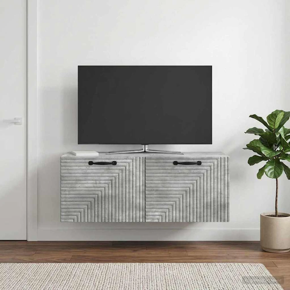 TV staliukas Sieninė TV spintelė Betono pilka 78,5 x 31 x 30 cm