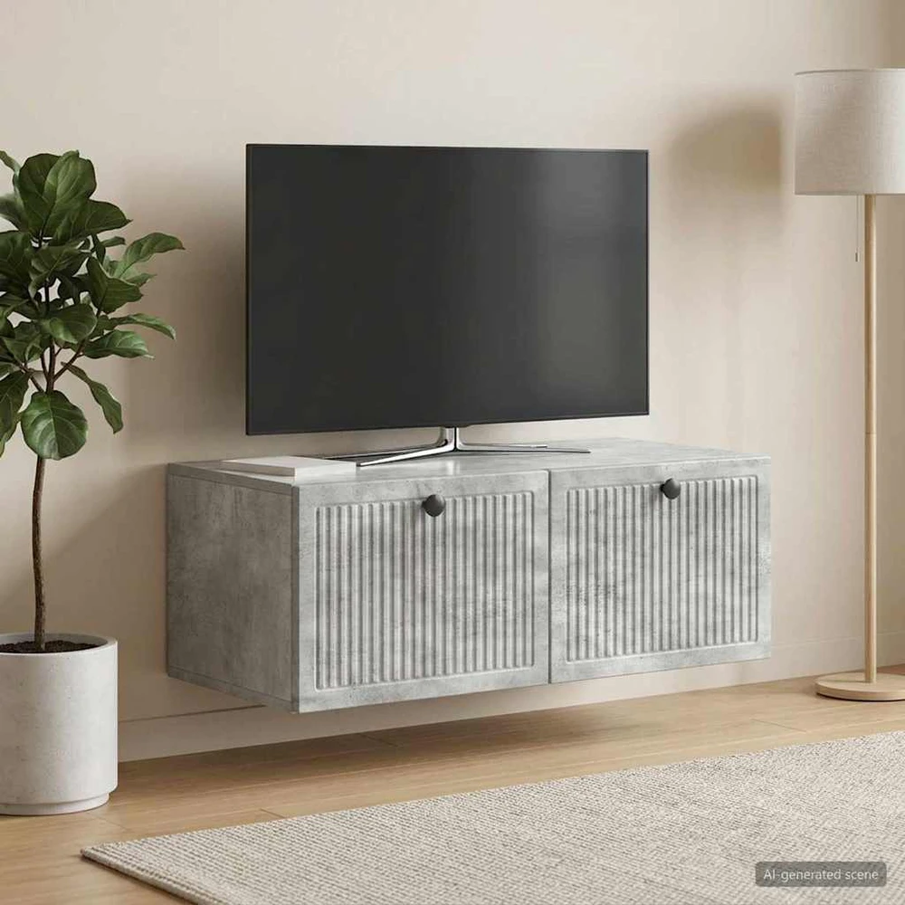 TV staliukas Sieninė TV spintelė Betono pilka 78,5 x 41 x 30 cm