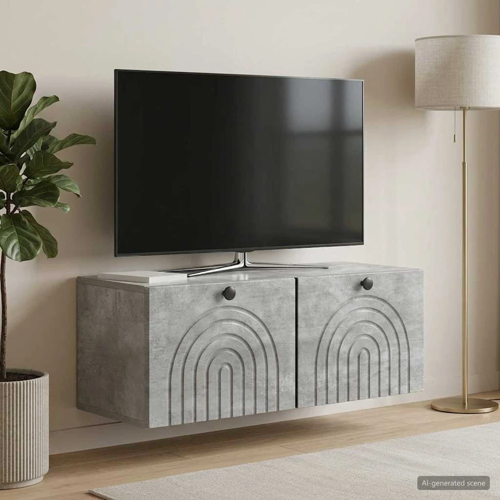 TV staliukas Sieninė TV spintelė Betono pilka 78,5 x 31 x 30 cm