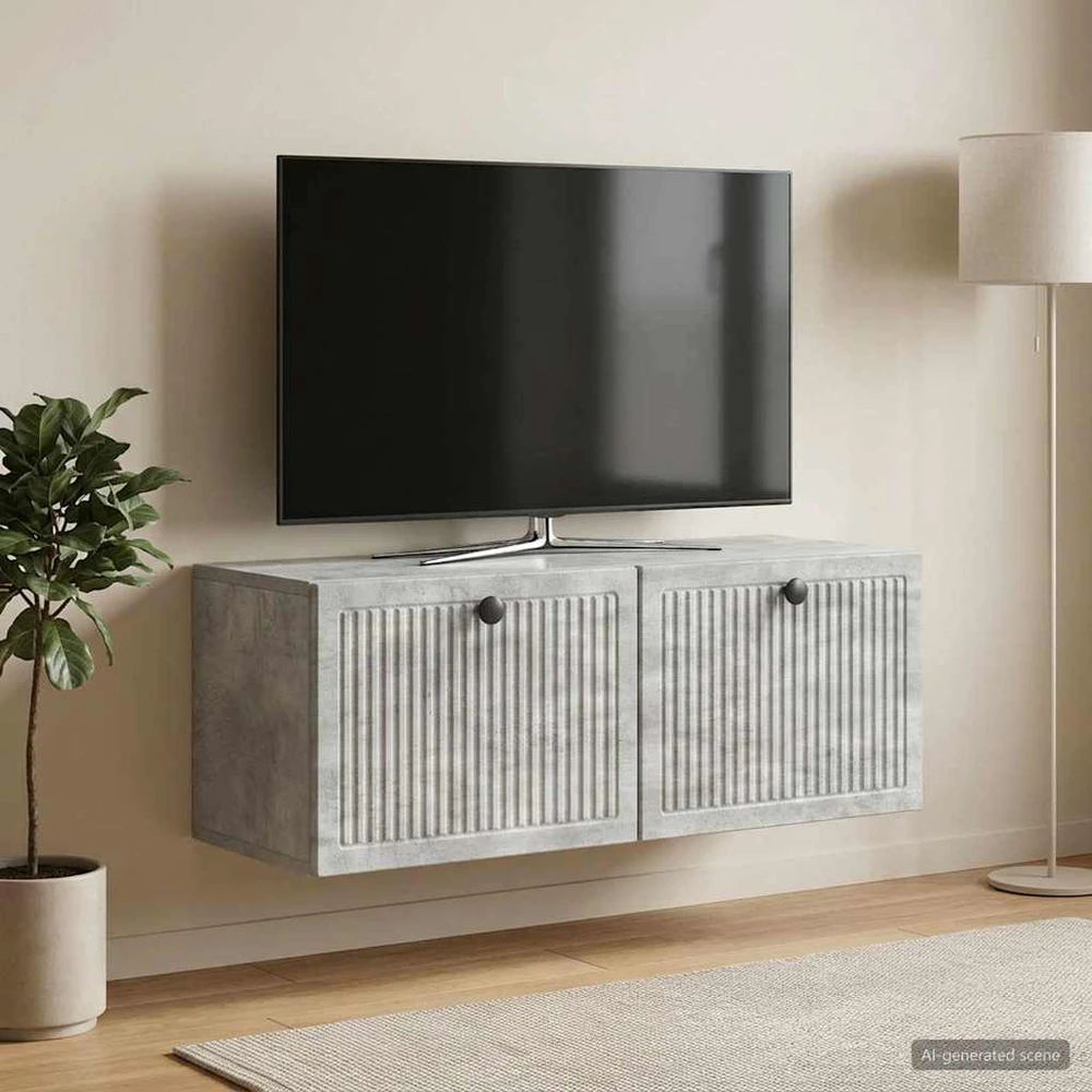 TV staliukas Sieninė TV spintelė Betono pilka 78,5 x 31 x 30 cm