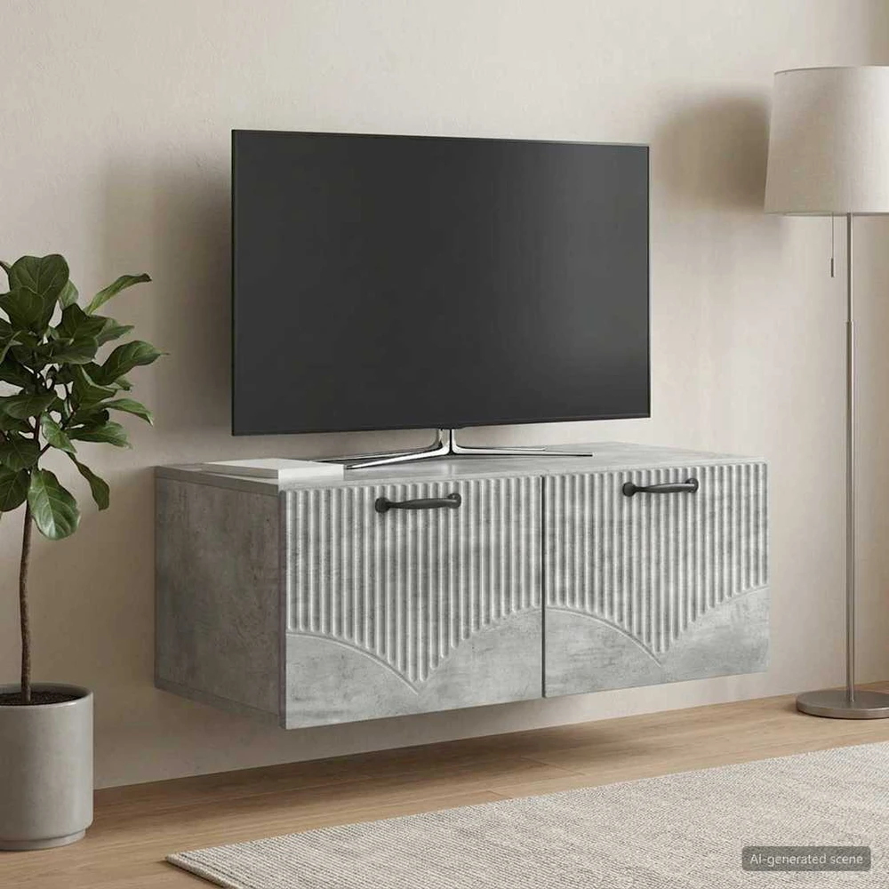 TV staliukas Sieninė TV spintelė Betono pilka 78,5 x 41 x 30 cm