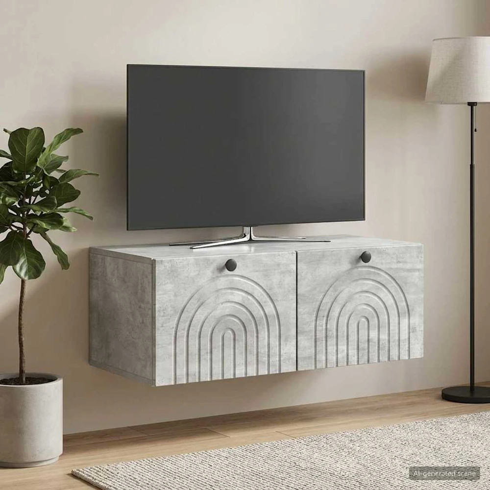 TV staliukas Sieninė TV spintelė Betono pilka 78,5 x 41 x 30 cm