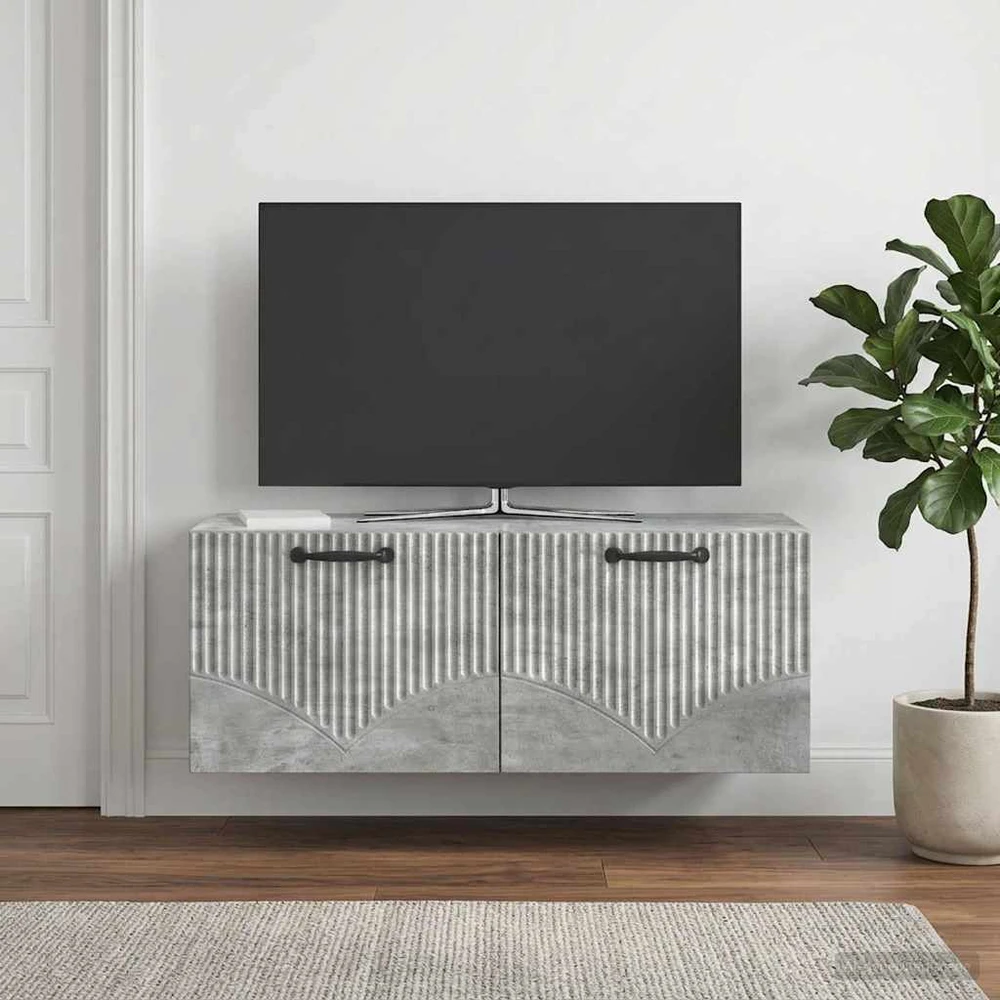 TV staliukas Sieninė TV spintelė Betono pilka 78,5 x 31 x 30 cm