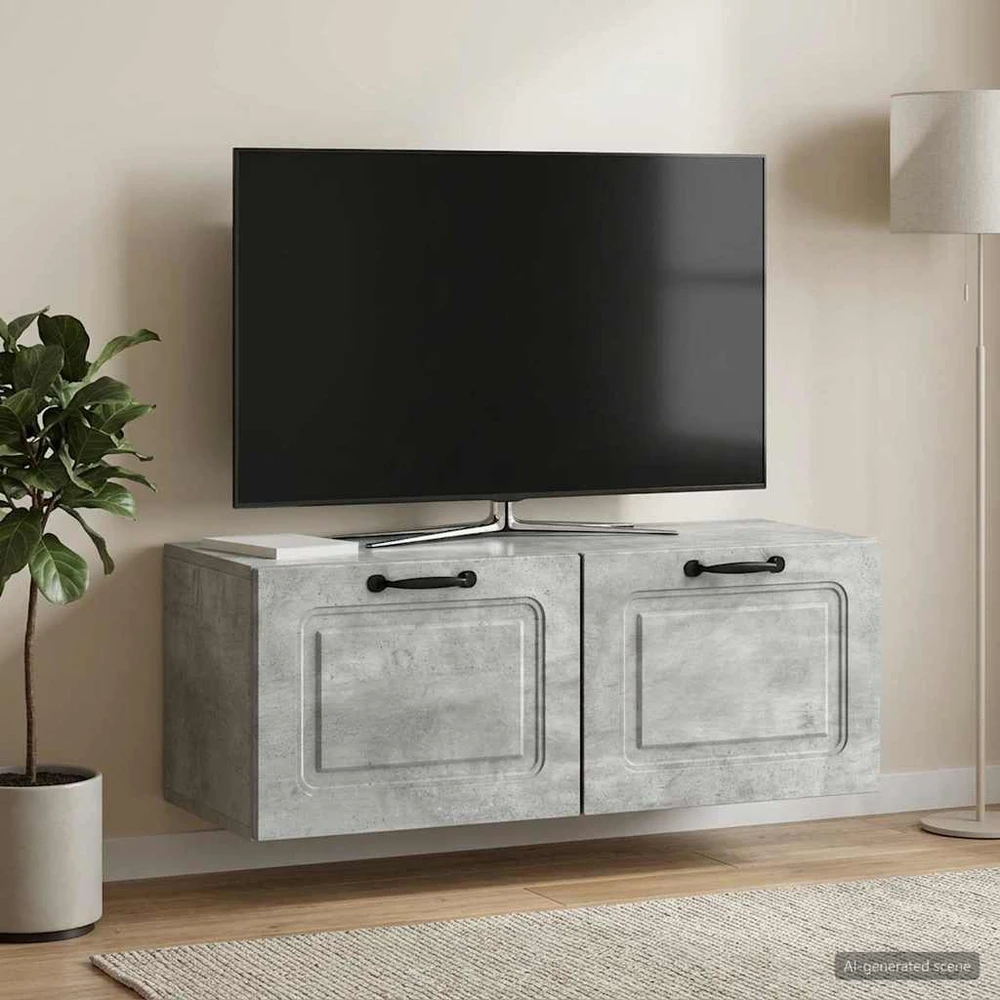 TV staliukas Sieninė TV spintelė Betono pilka 78,5 x 31 x 30 cm