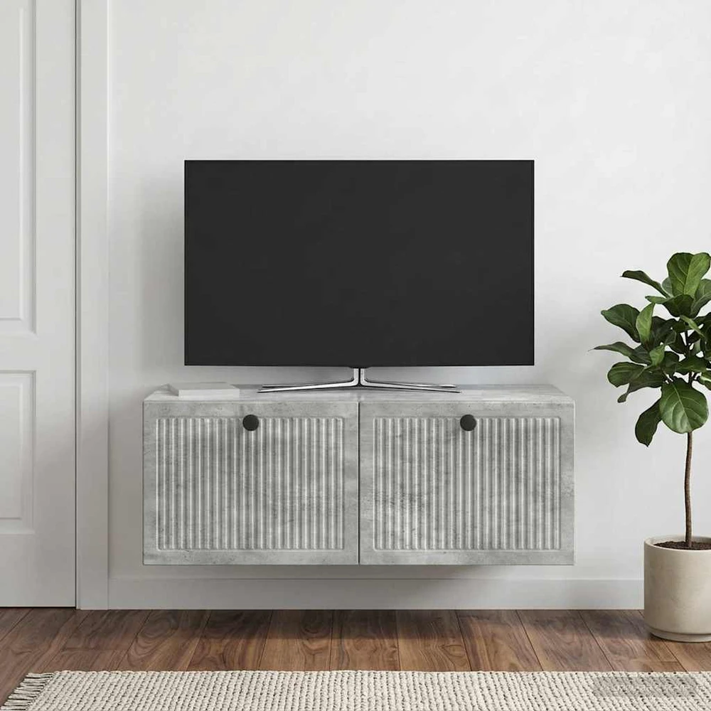 TV staliukas Sieninė TV spintelė Betono pilka 78,5 x 41 x 30 cm