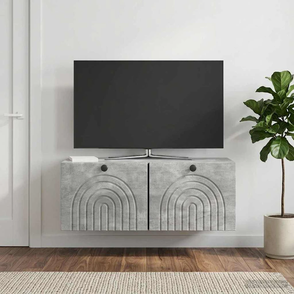 TV staliukas Sieninė TV spintelė Betono pilka 78,5 x 31 x 30 cm
