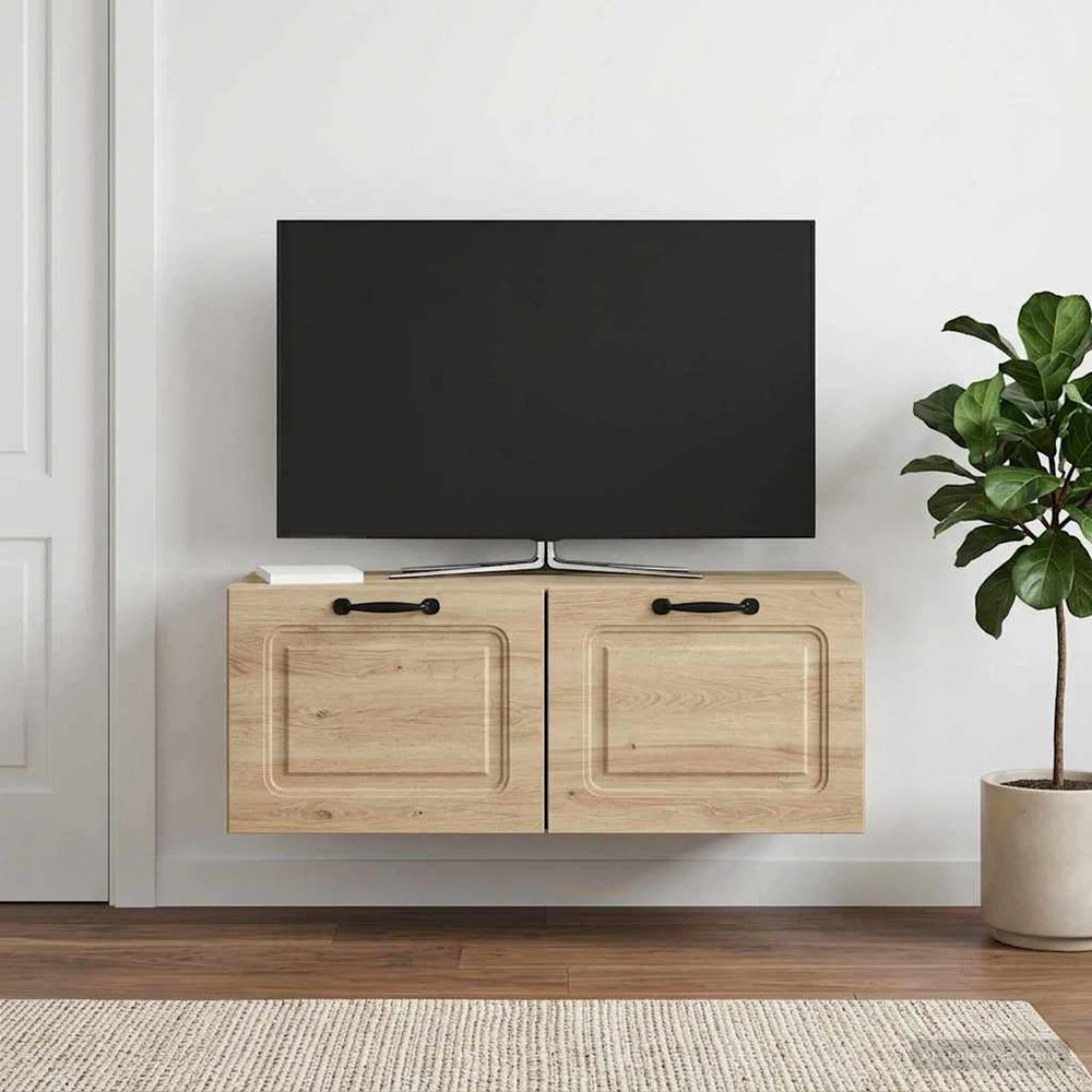 TV staliukas Sieninė TV spintelė Betono pilka 78,5 x 31 x 30 cm