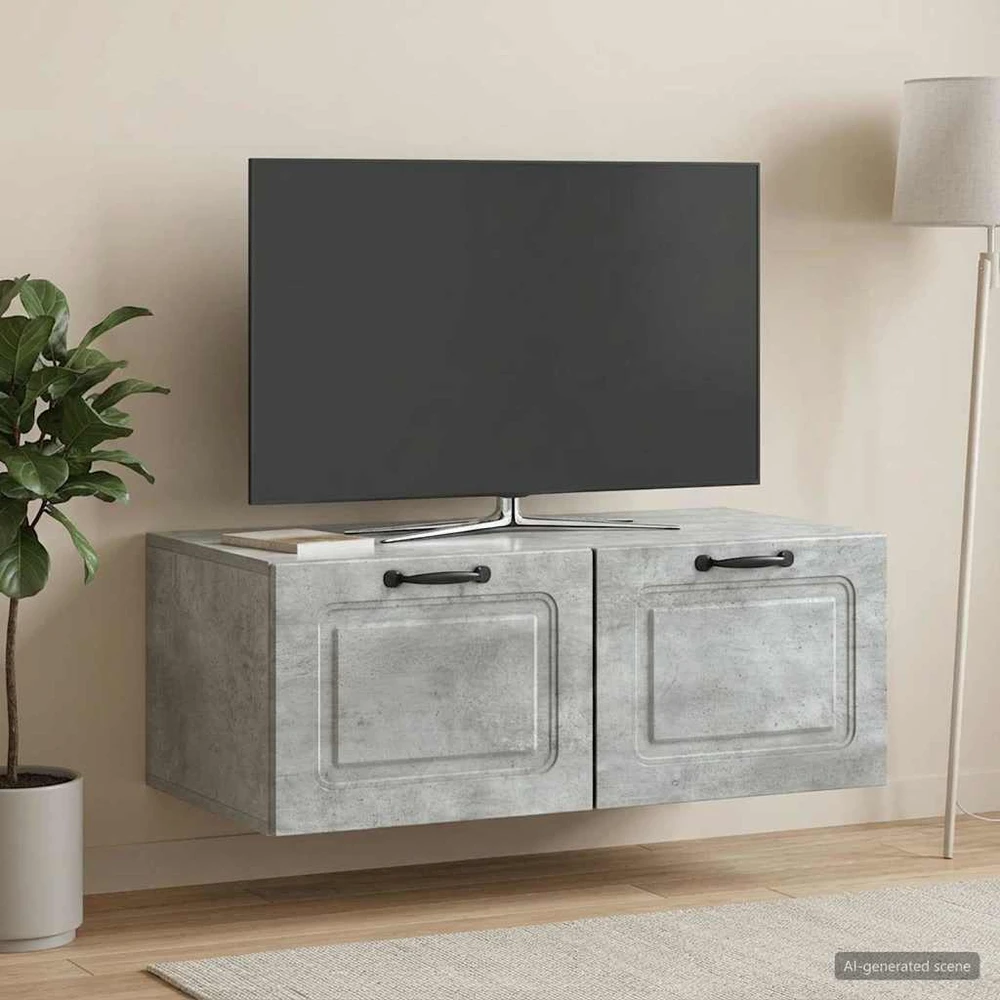 TV staliukas Sieninė TV spintelė Betono pilka 78,5 x 41 x 30 cm