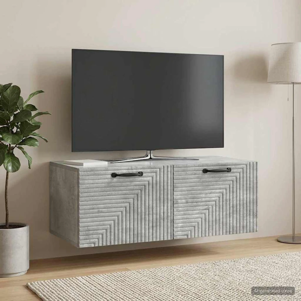 TV staliukas Sieninė TV spintelė Betono pilka 78,5 x 41 x 30 cm
