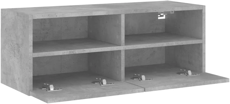 TV staliukas Sieninė TV spintelė, betono pilka, 80x30x30cm, apdirbta mediena