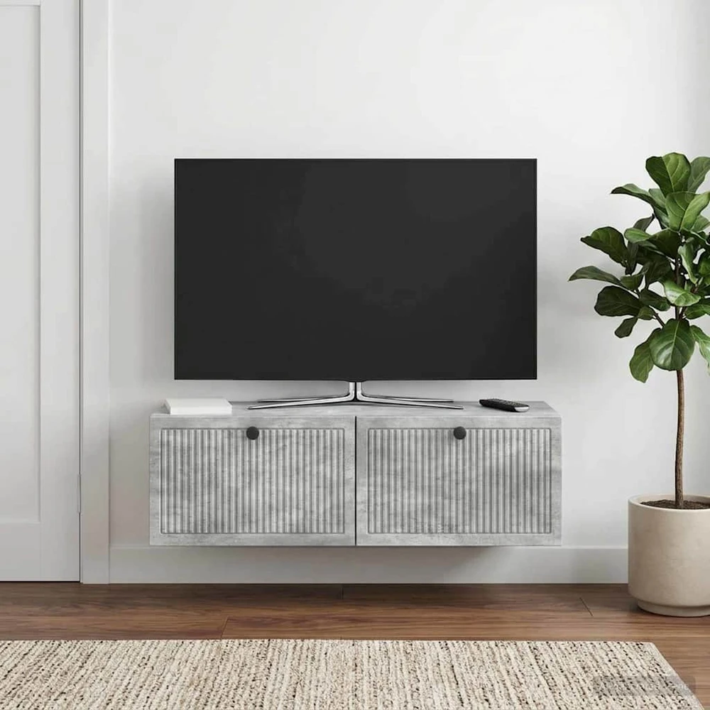 TV staliukas Sieninė TV spintelė Betono pilka 98 x 31 x 30 cm