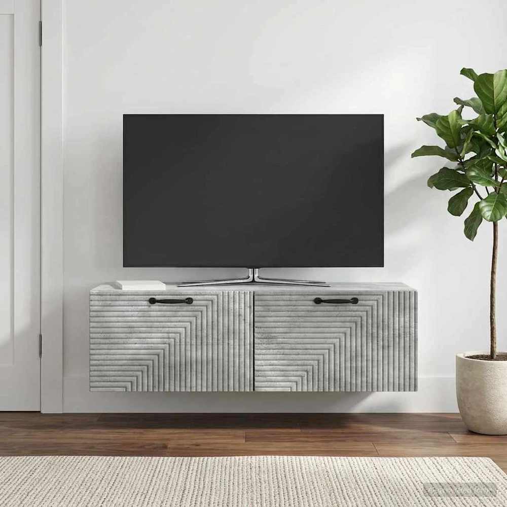 TV staliukas Sieninė TV spintelė Betono pilka 98 x 31 x 30 cm